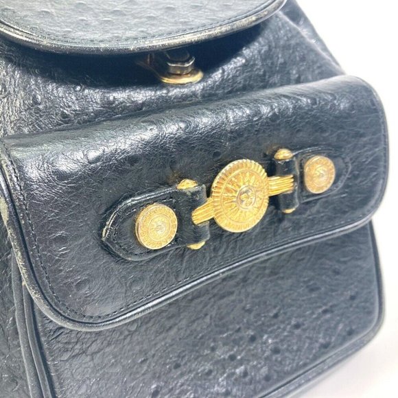 AAUTHENTICITY GUARANTEED VERSACE Sunburst Backpack Leather Black main image 9